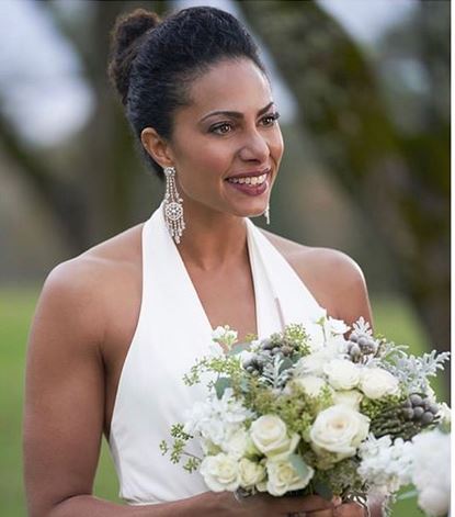 Christina in bridal dress